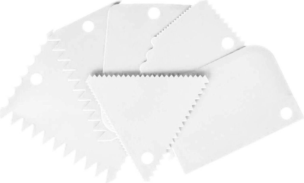 Teigspachtel Set, 6-teilig Teigschaber Kunststoff Teigabstecher Backen Farbwahl, Farbe:weiß