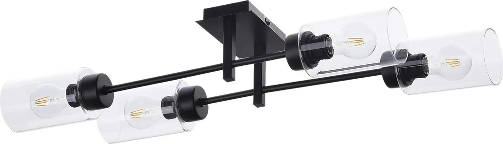 Plafonnier 4 lumières E27 métal noir 2672 Prudence Rabalux industriel