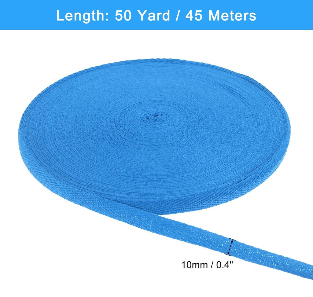 Baumwoll Schr?gband 45 m x 10mm, Baumwollband Nahtband Gurtband K?perband Stoffband Einfassband zum N?hen fš¹r Handwerk N?hen Stricken Kleidung D...