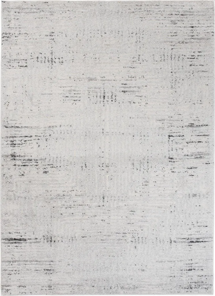 Tapis crème uni et géométrique Mazovia - Format 120x170 cm durable