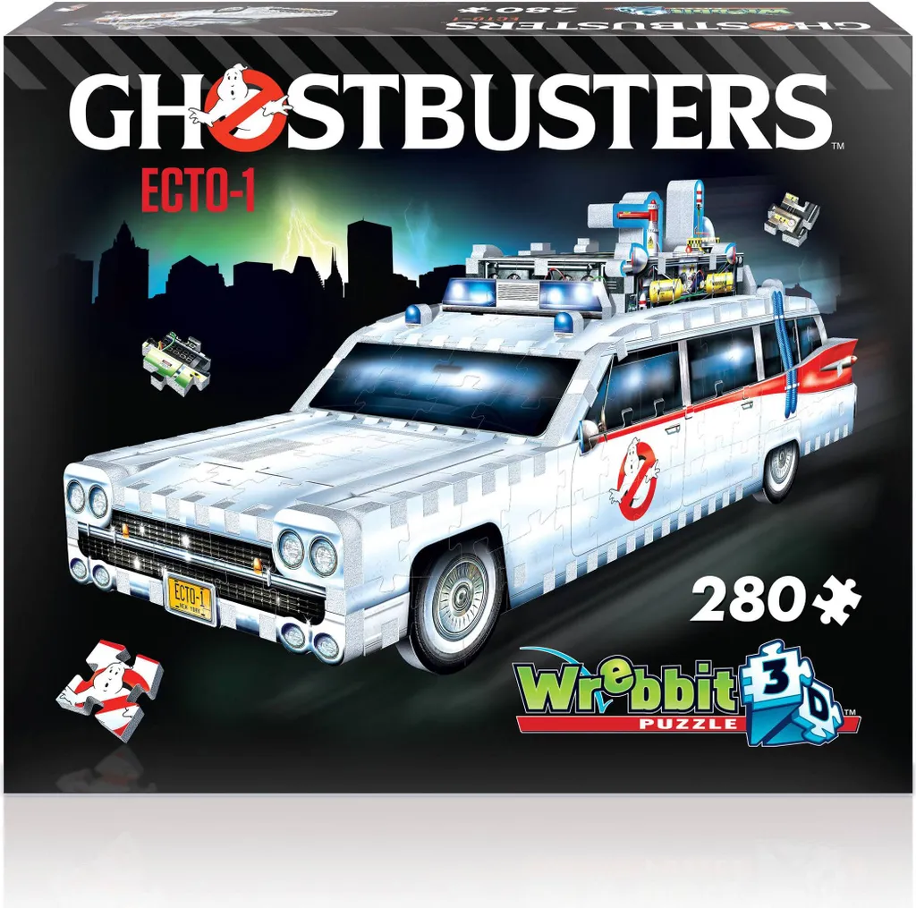 Wrebbit 3D Puzzle Ghostbusters ECTO-1 280 Pièces - Modèle 3D Authentique