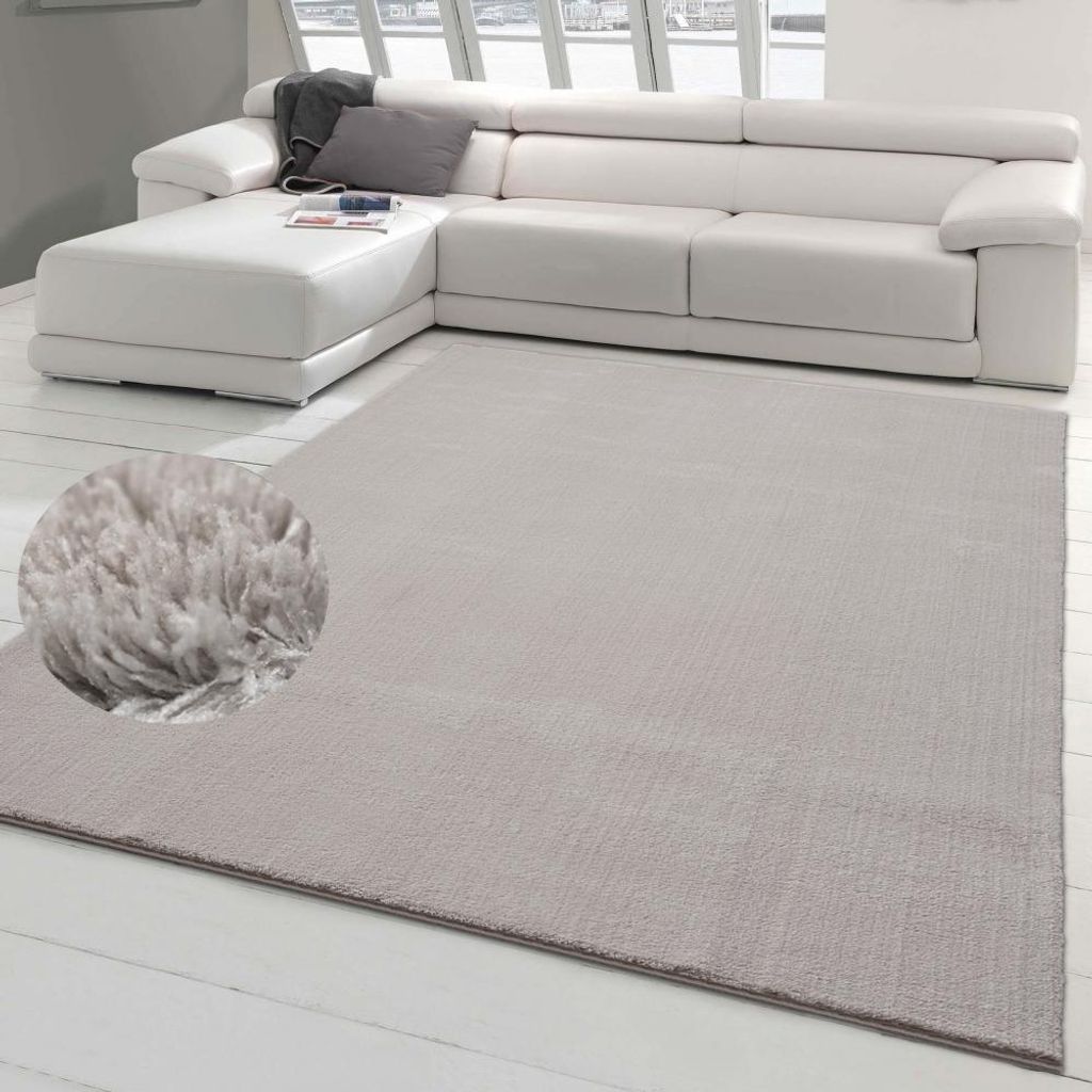 Flauschiger Teppich für die Sofaecke, waschbar, sandfarben Größe - 140 x 200 cm