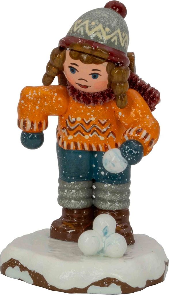 Winterkinder Schulmädchen (7cm) von Hubrig Volkskunst