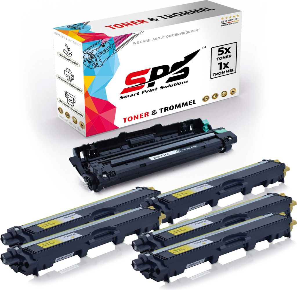 5x TN245 TN246 Toner Gelb + 1x DR241 Trommel kompatibel für Brother MFC-9142CDN Brother DR241 Brother TN245 TN246 MFC-9130 MFC-9130CW MFC-9131 MFC...