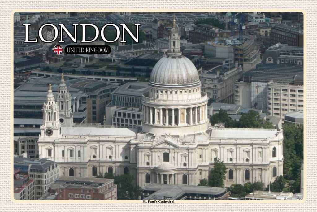 vianmo Holzschild 12x18 cm St. Paul ́s Cathedral London UK Bildmotiv Reisemotiv Abenteuer Reisen