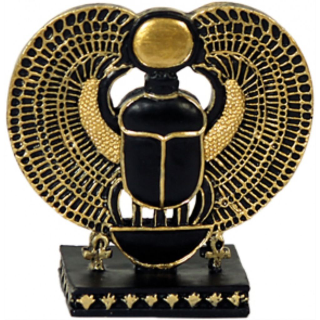 Ägyptischer Scarabäus stehend schwarz-gold