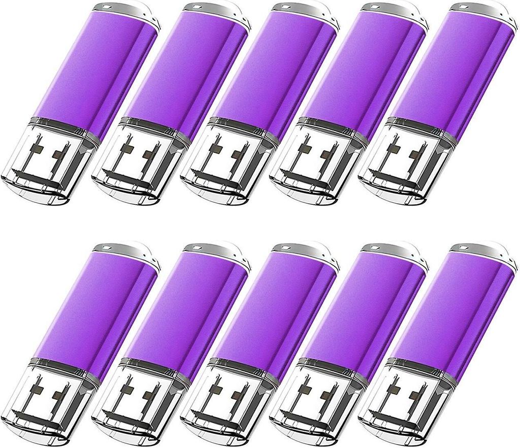 10x 2GB USB 2.0 Stick Flash USB Drive Kompakt USB Flashdrive Speicherstick Memorystick Farbe: Lila