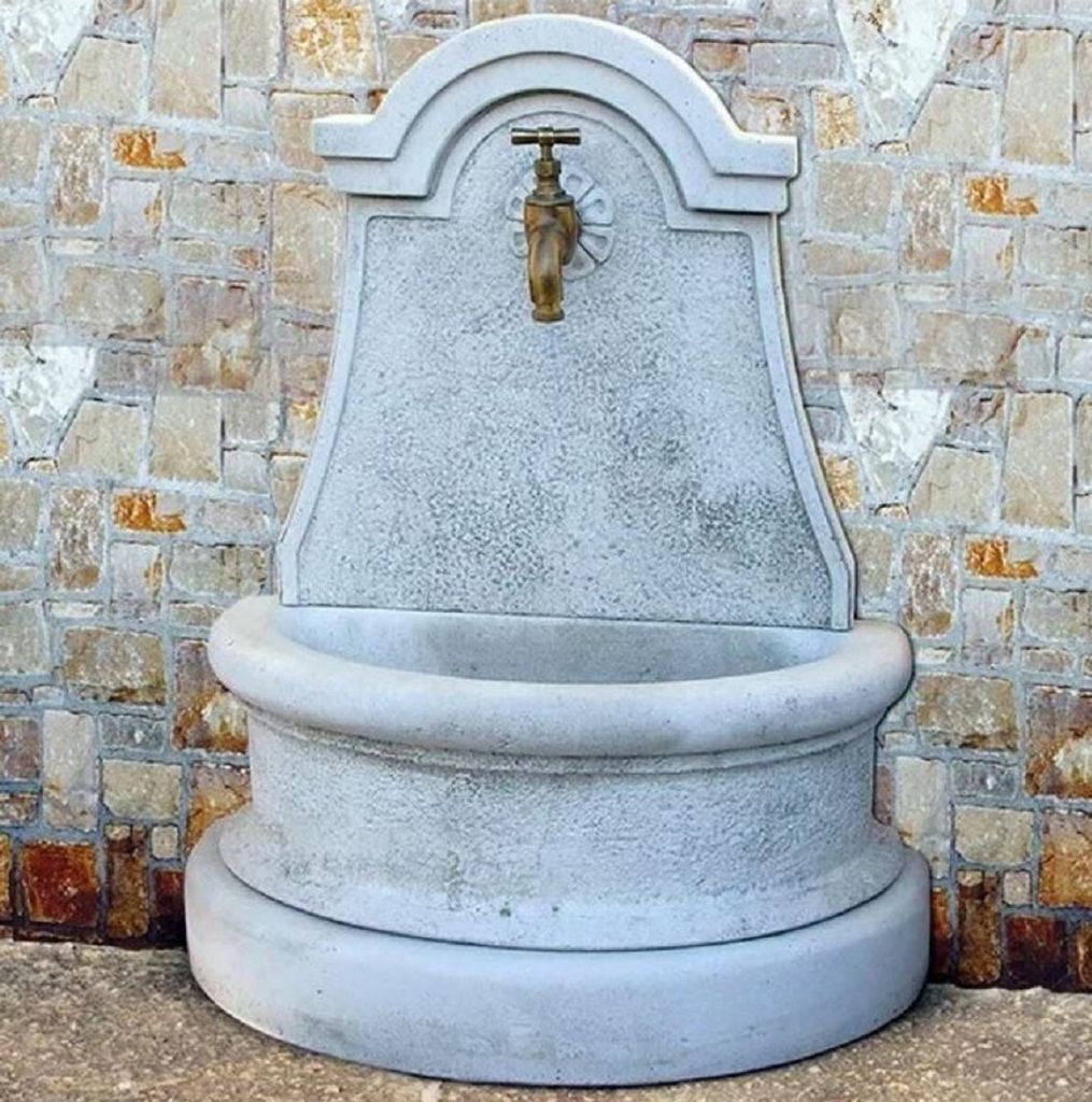 Casa Padrino Jugendstil Wandbrunnen Grau / Antik Messing H. 80 cm - Italy