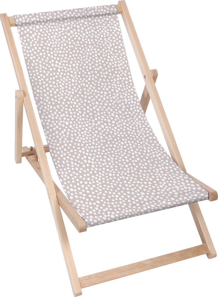 Dreamroots Liegestuhl klappbar Holz bis zu 130 kg, Sonnenliege klappbar mit 3-stufiger Neigungsregulierung der Rückenlehne, Abstract Earth Dots