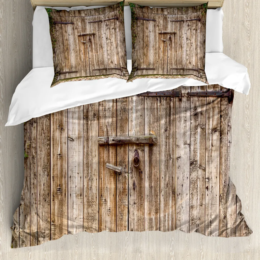 Set Copripiumino ABAKUHAUS Vintage - Effetto Legno Rovere Antico
