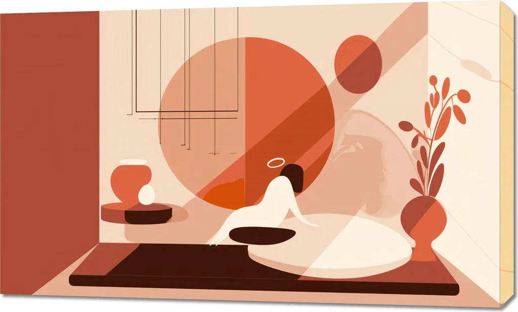 Image 100x60 cm Calme sous le soleil géométrique - Tableau Zen Moderne