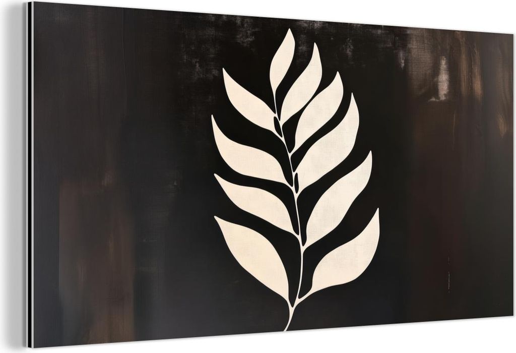 MuchoWow Wanddekoration Metall Metallbild Wandkunst 40x20 cm Klinge - Weiß - Minimalistisch MuchoWow Aluminium Gemälde - Bild - Aluminium