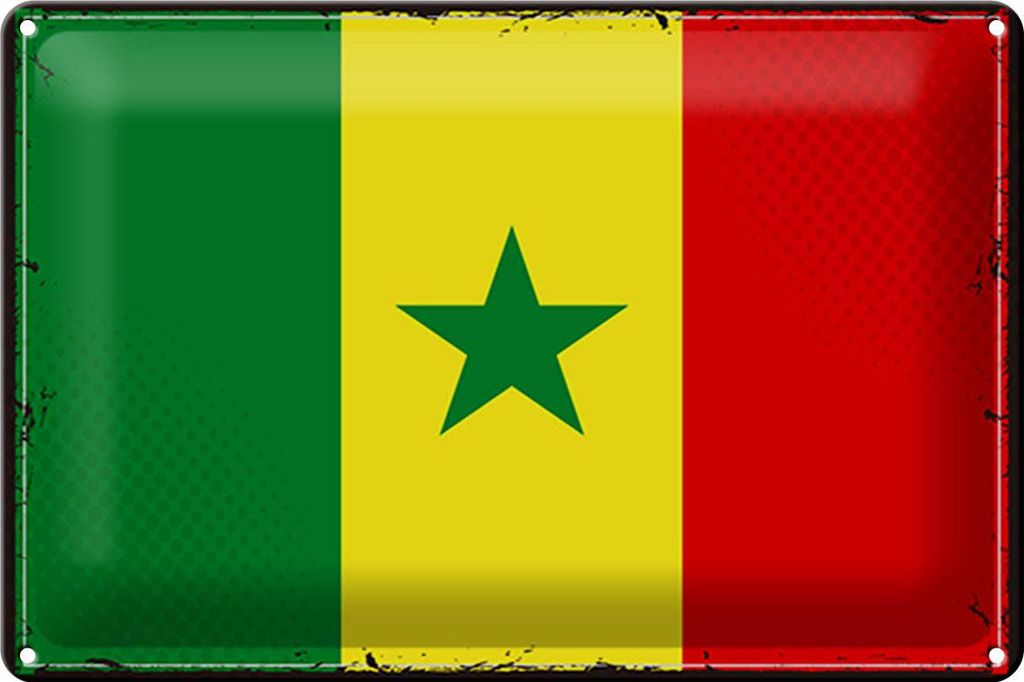 Blechschild Flagge Senegal 30x20cm Retro Flag of Senegal Produktbild 
