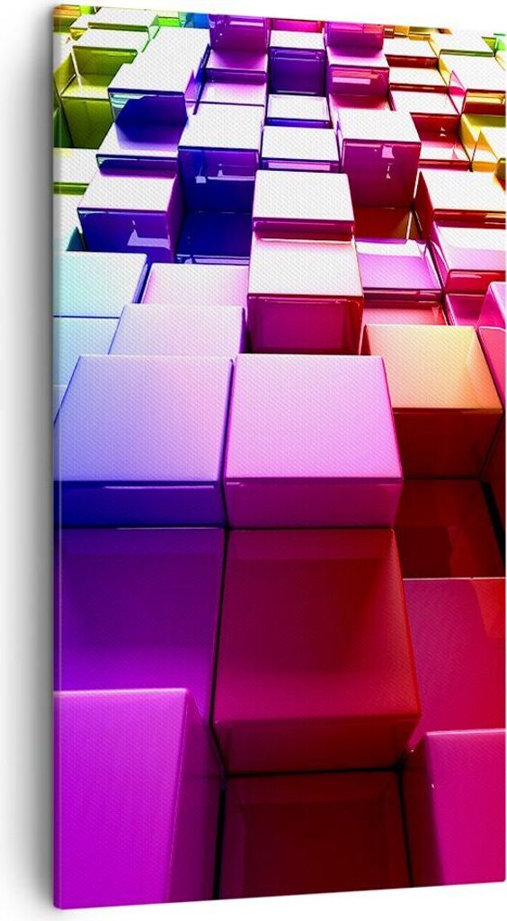 Bild auf Leinwand - Leinwandbild - Abstrakt bunt entwurf muster - 45x80cm - Wand Bild - Wanddeko - Leinwanddruck - Bilder - Kunstdruck - Wanddekora...