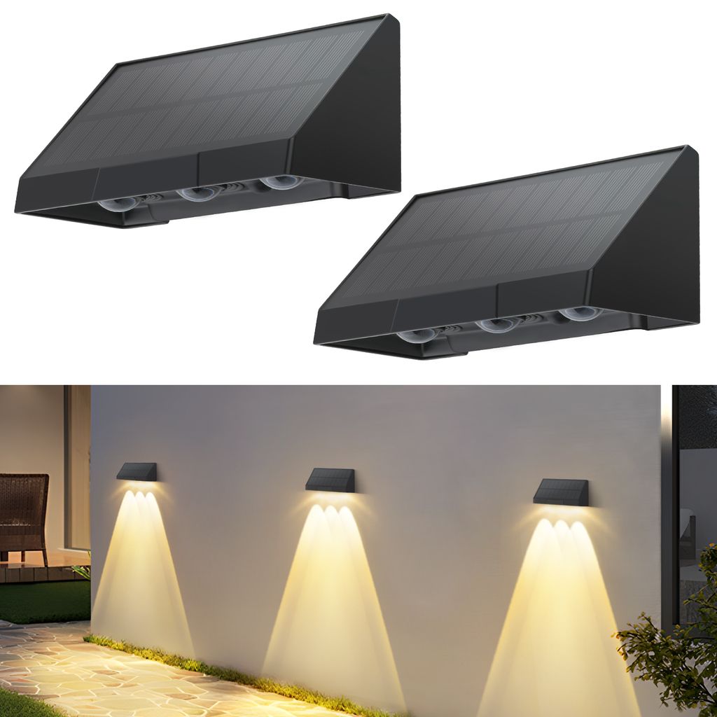 ZMH Lampes solaires d'extérieur 2ER Lampe solaire murale Image du produit 