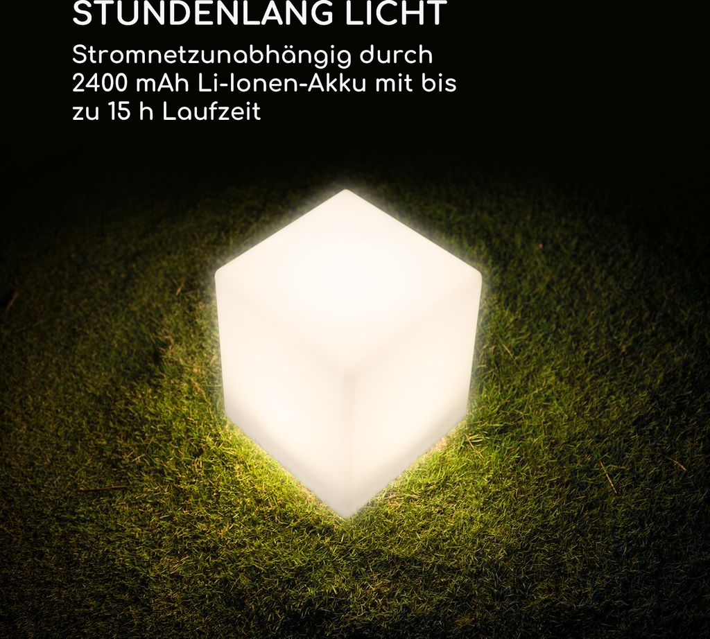 Blumfeldt Shinecube XL Gartenlampe mit LED-Beleuchtung in Produktbild 6