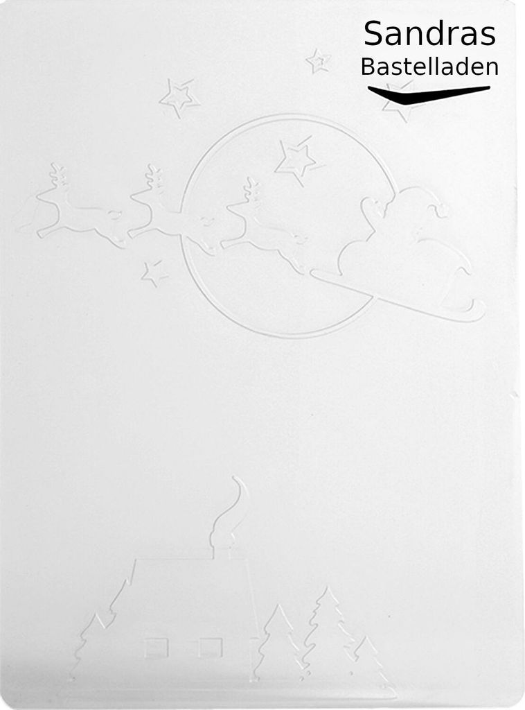 Sandras Embossing-Prägefolder/ -schablone 10,8x15cm Der Weihnachtsmann kommt
