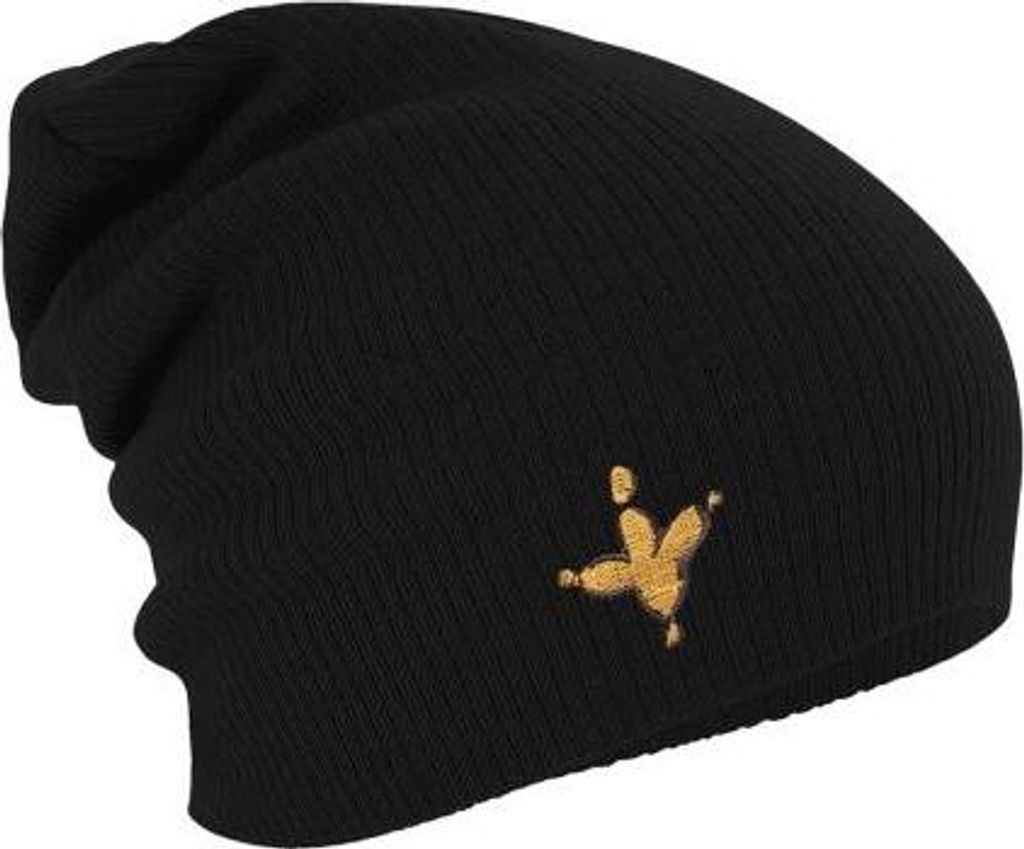 Longbeanie Slouch-Beanie Mütze Hahnentritt 54508 Color - schwarz