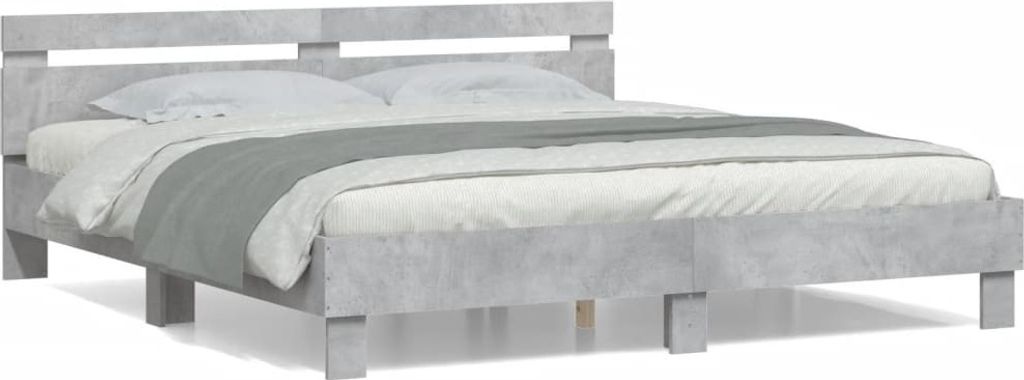 vidaXL Giroletto con testiera grigio cemento 180x200 cm Immagine del prodotto 
