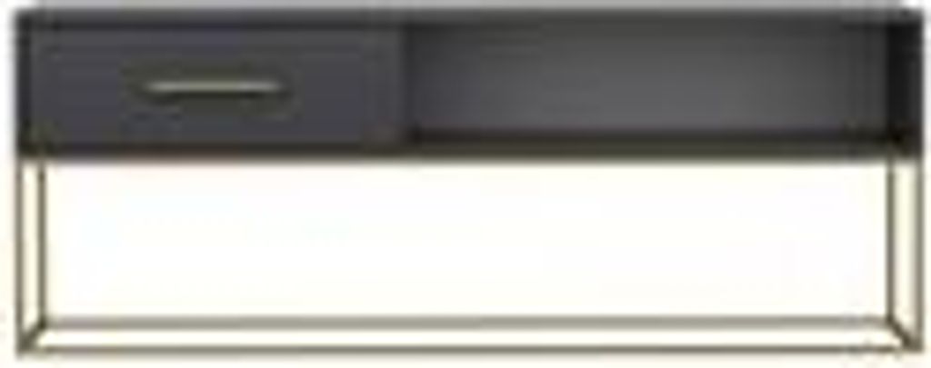 TV Lowboard Mira mit Tür und goldenen Griff und Metallfüßen in Anthrazit, 9222