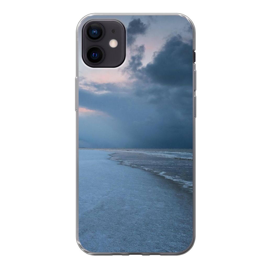 MuchoWow Handyhülle Schutzhülle Hülle für iPhone 12 mini Nordsee - Sturm - Wasser Silikon Softcase Handy Hülle - Bild