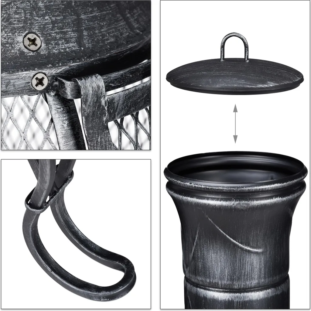 Chauffage de Terrasse Extérieur Four Aztèque Gris pour Soirée Hiver - 7