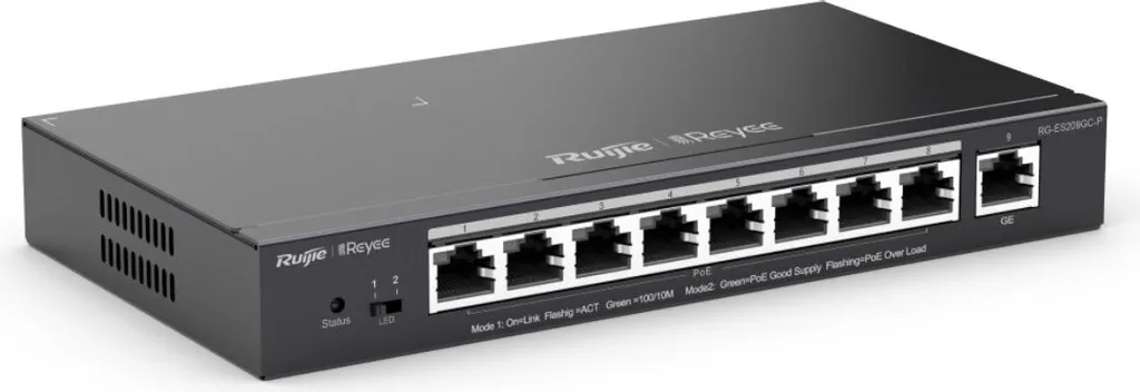 Switch PoE pour Vidéosurveillance IP Ruijie 9 Ports Gigabit RJ45