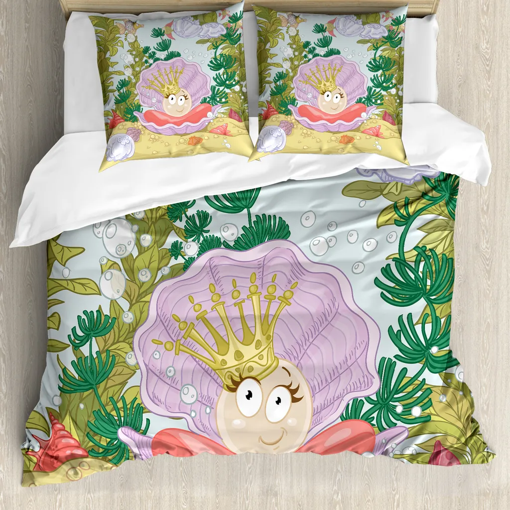 ABAKUHAUS Set Copripiumino Matrimoniale Cartoon Perle Antiacaro