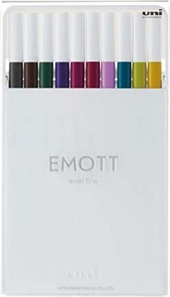 Uni-Ball Emott Marker 10 Stück(e) Blau, Braun, Grün, Grau, Violett, Rot, Violett, Gelb
