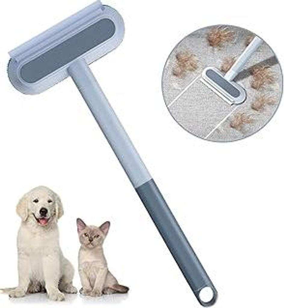 Tierhaarentferner Multifunktion Langen Griff Fusselrolle für Katzenhaare Hundehaare entfernen, Katzenhaarentferner für Sofa, Bett, Teppich, Kratz...