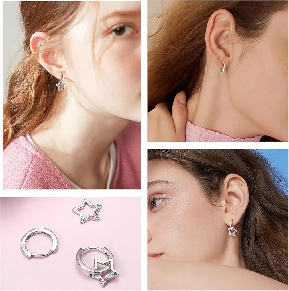 Orecchini A Stella Per Donna In Argento 925 Con Zirconia Cubica - Gioielli Brillanti E Delicati, Regalo In Confezione