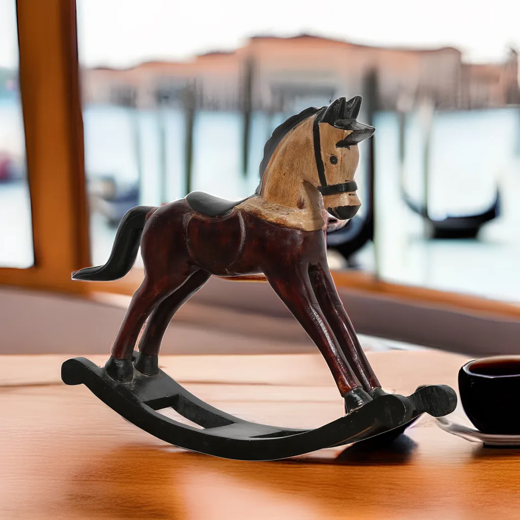 Statua Cavallo a Dondolo Legno Hest - Complemento Arredo Studio - 6