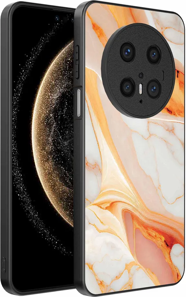 Custodia TPU Huawei Mate 70 Stampa Marmo Arancione - Smartphonica