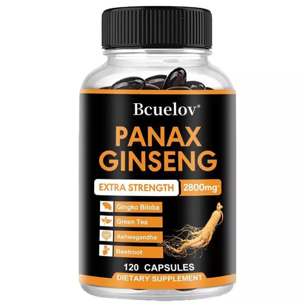 Panax Ginseng Extra Stark 2800 mg (120 Kapseln) Nahrungsergänzungsmittel, Kraft, Ausdauer, Muskeln, Libido, sexuelle Gesundheit, Stoffwechsel