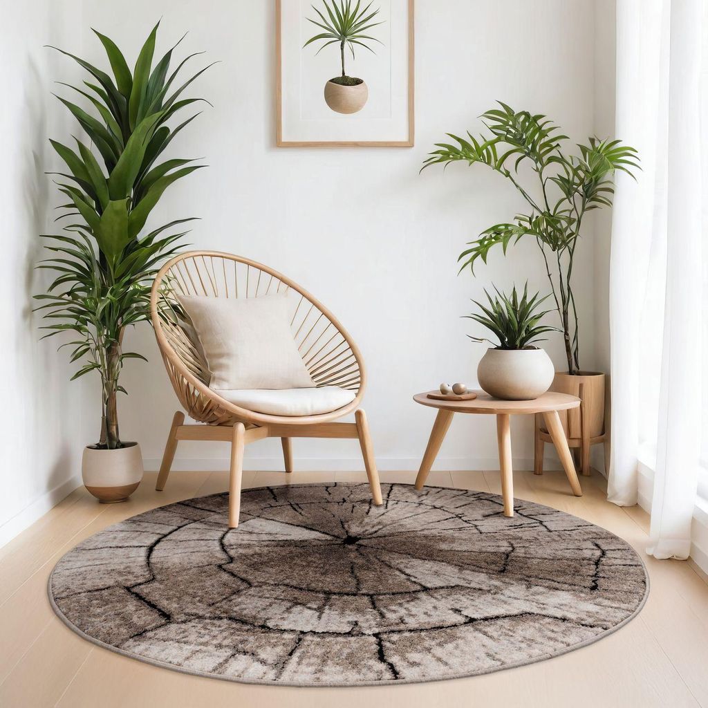 TT Home Teppich Modern Edel Mit Konturenschnitt Baumstamm Produktbild 