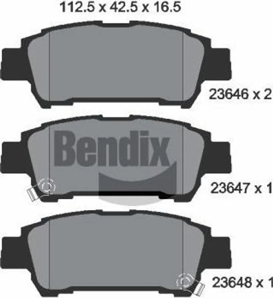 Plaquettes de frein BENDIX BPD2022 OE 0446028040 pour Avensis et Previa