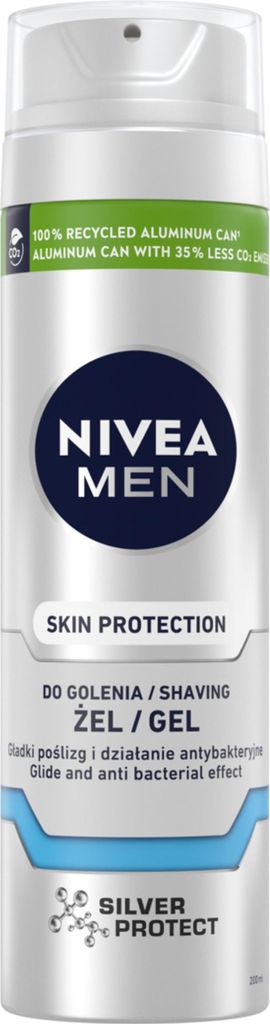 Nivea Men Hautschutz Rasiergel, 200 ml - Sanfte Pflege und Produktbild 