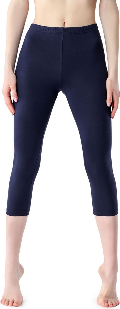 Bellivalini Damen Leggings 3/4 aus Viskose BLV50-204 (Dunkelblau, S)