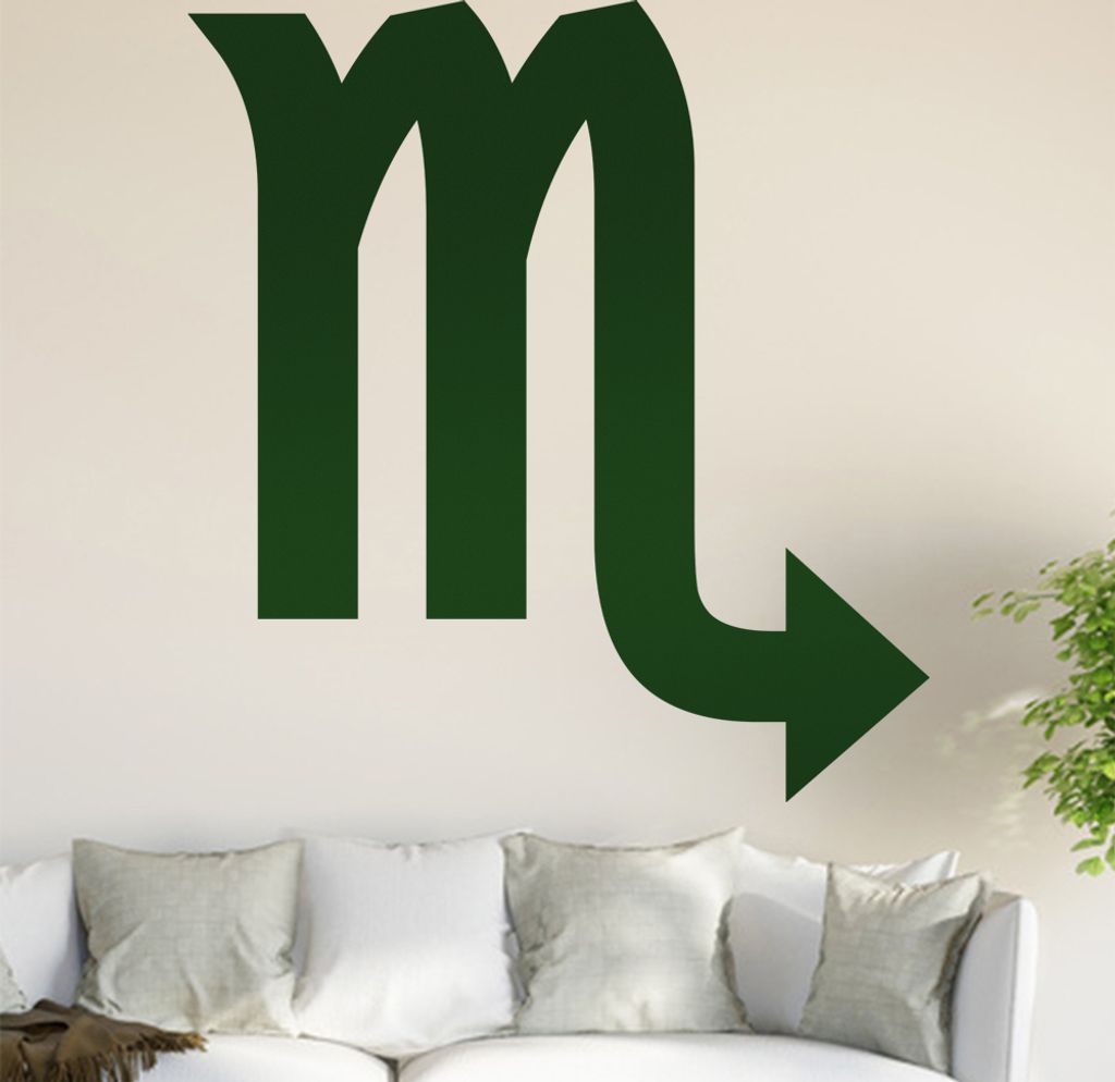 Sternzeichen: Skorpion Wandtattoo in 6 Größen - Wandaufkleber Wall Sticker - Dekoration, Küche, Wohnzimmer, Schlafzimmer, Badezimmer
