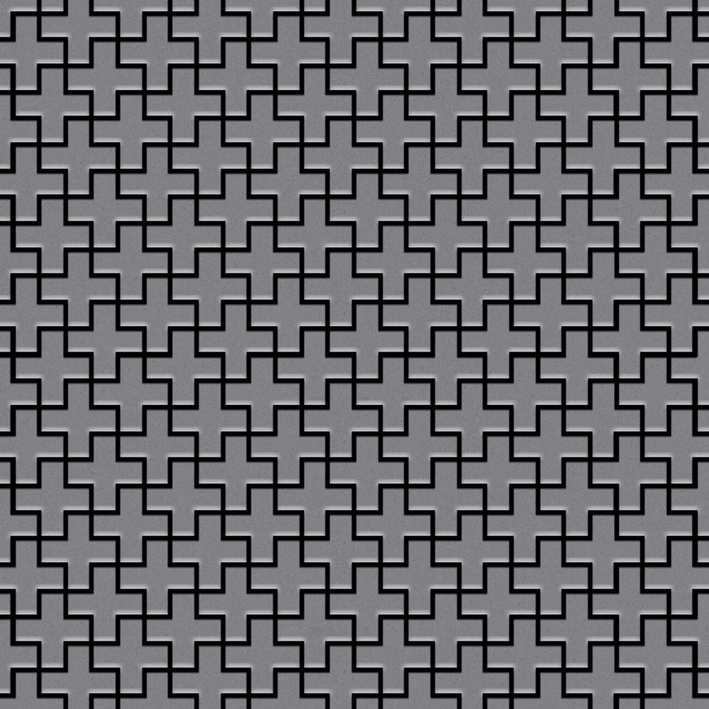 Mosaik Fliese massiv Metall Edelstahl matt grau 1,6mm stark Swiss Cross-S-S-MA