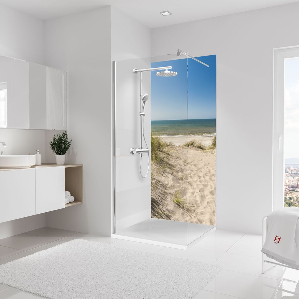 Schulte Duschrückwand, Neue Dünen, 90x210 cm, Wandverkleidung , Aluminiumverbundplatte, fugenloser Fliesenersatz, D1900921-EC-8112