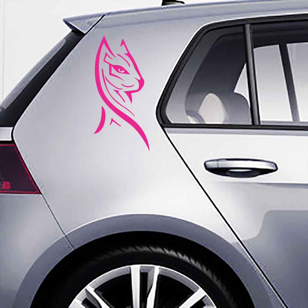 Aufkleber - Autoaufkleber "Luxury Kitty" 20cm x 10cm pink - Tuning Carystyling Heckscheibe Auto