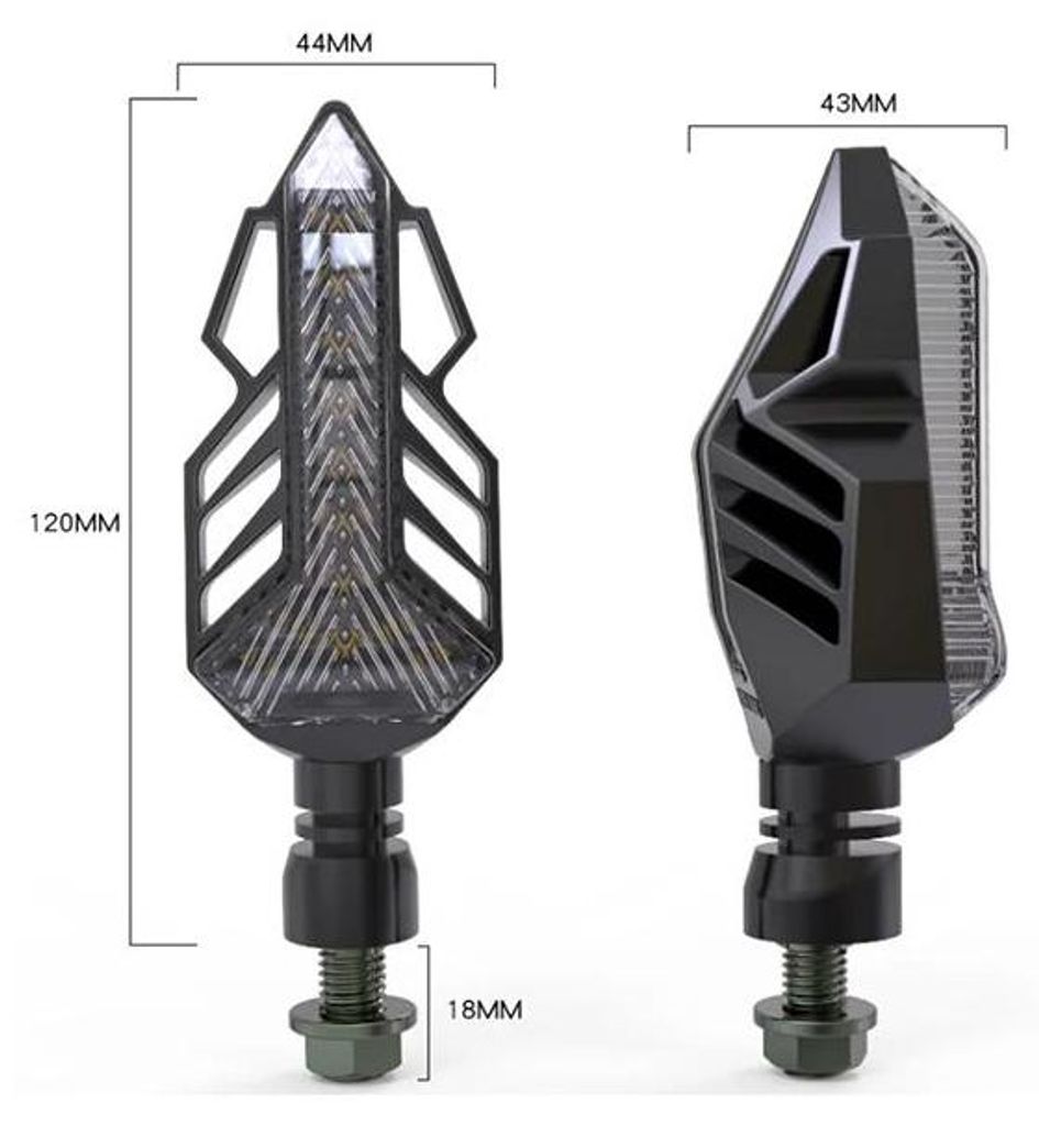 Motorradblinker mit Lauflicht‐LED, 2 Stück, 33120
