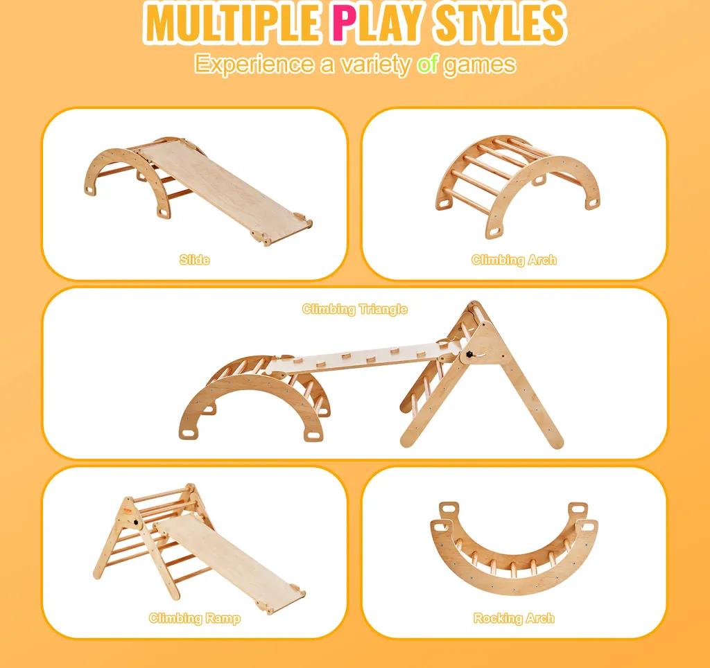 Triangle d'Escalade avec Rampe : Solution Jeux Intérieurs sans Écran - 5
