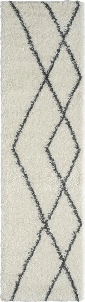 Tapis de couloir My Shaggy Raute crème 80 x 200 cm - Confort Moelleux