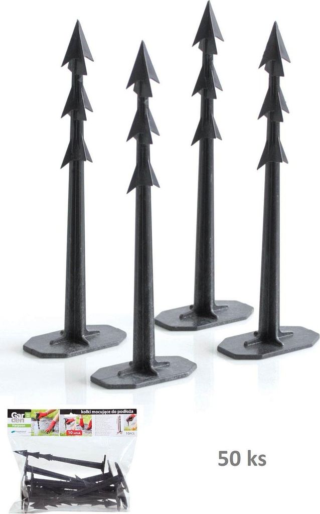 Zemědělské netkané geotextilie 20,9 cm 50 ks. Kotvy černé Obrázek produktu 