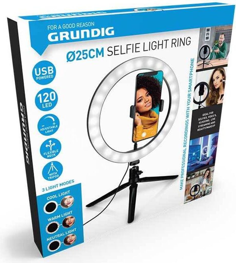 Prstencové svetlo Grundig na selfie na statíve - pre Obrázok produktu 