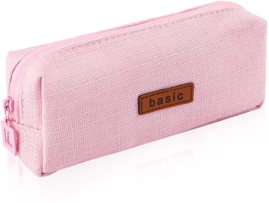 Sac à dos scolaire en toile rose pour étudiante avec large poche