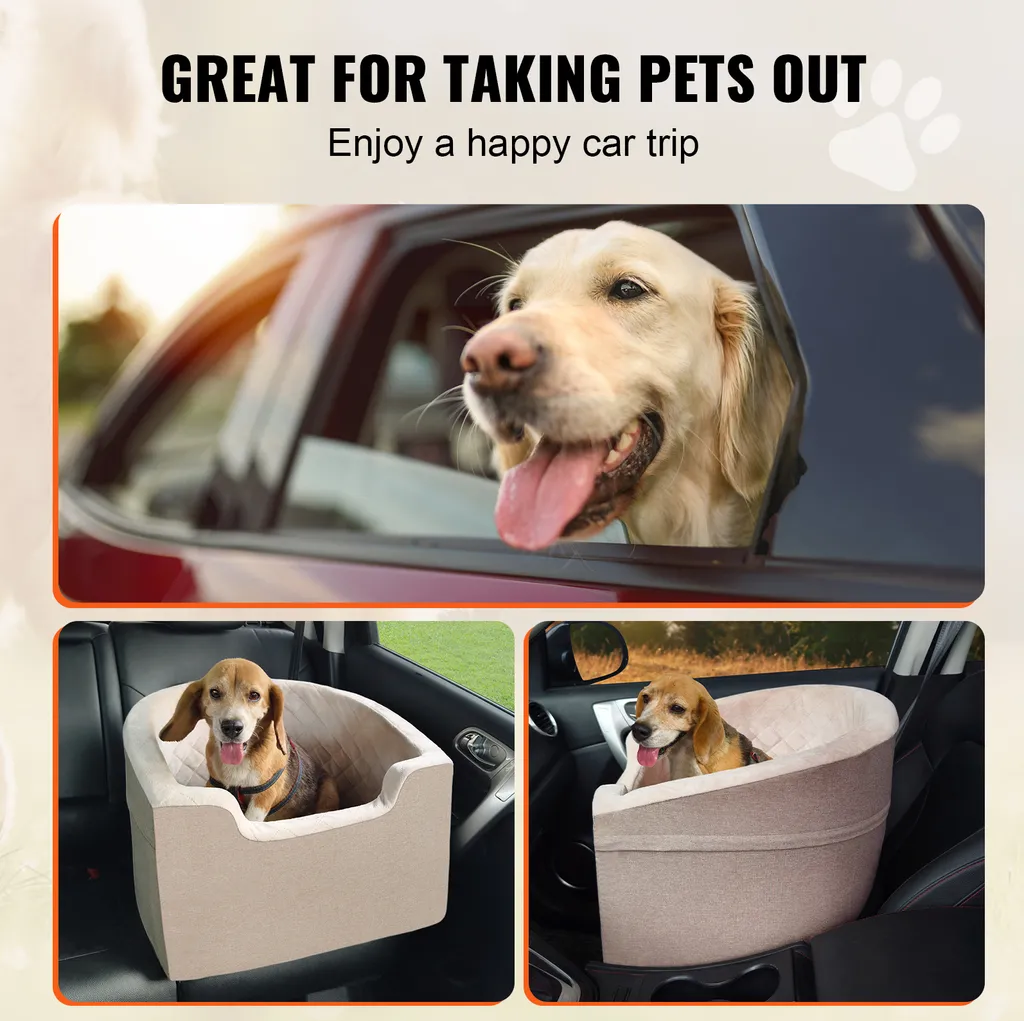 SucceBuy Seggiolino Auto Cane 25kg Impermeabile con Guinzaglio Sicurezza - 6