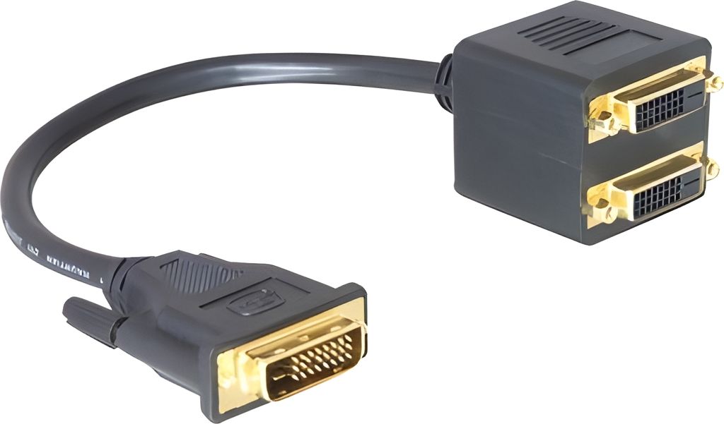 DELOCK DVI Adapter DVI(24+1) -> 2x DVI(24+1) St/Bu